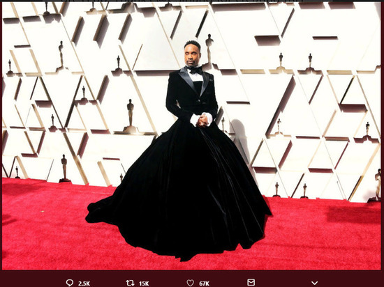 Актер Билли Портер пришел на церемонию Оскар в пышном платье