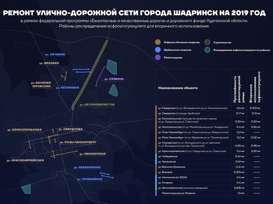 Шумков представил план ремонта дорог в Шадринске