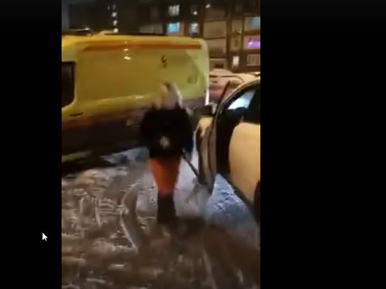 В Казани появилось видео нападения на «скорую» дамы с клюшкой