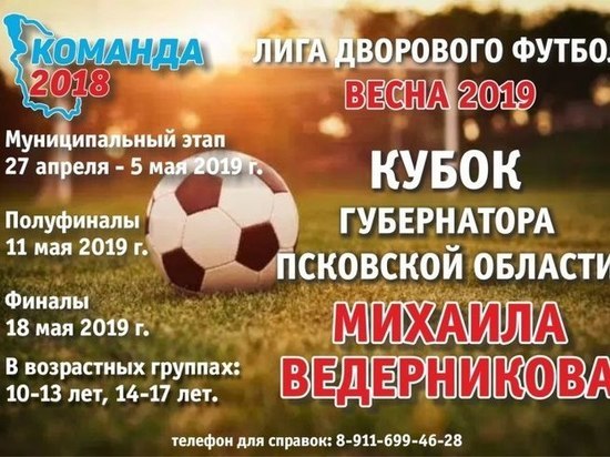 В Псковской области вновь разыграют Кубок губернатора по дворовому футболу