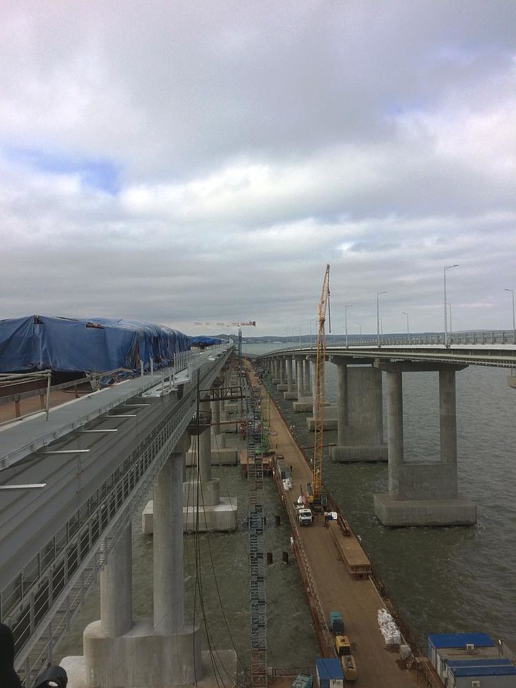 Строительство Крымского моста. Март 2019