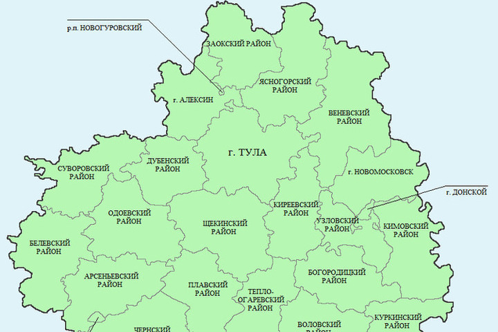 Контурная карта тульской области