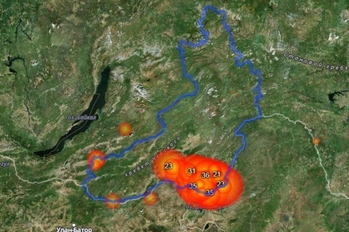 Карта пожаров чита