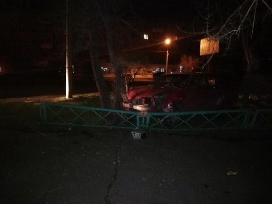 В Хакасии водитель врезался в дерево, потом в металлический забор