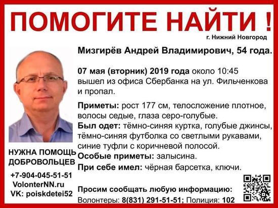 54-летний Андрей Мизгирёв пропал в Нижнем Новгороде