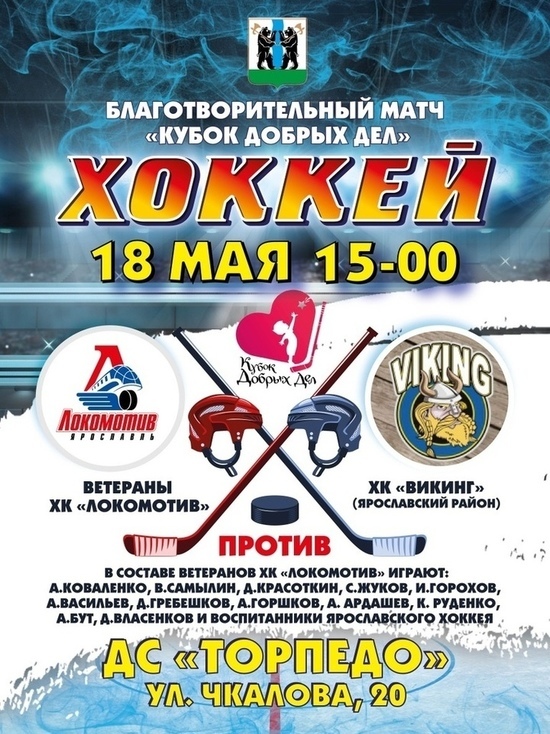 В Ярославле пройдет благотворительный хоккейный матч