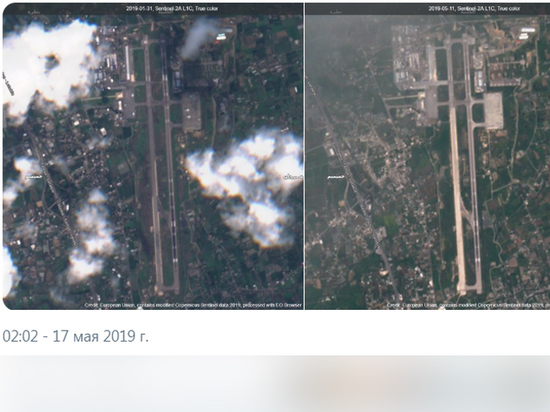 В сети опубликованы спутниковые снимки отремонтированного аэродрома