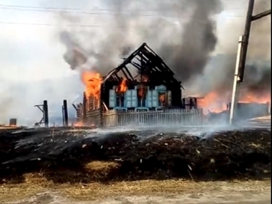 Два дома и постройки сгорели из-за поджога травы в Забайкалье