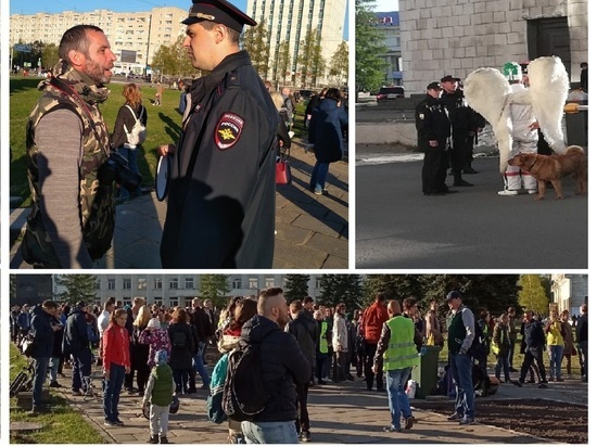 Гуляния на главной площади Архангельска прошли под пристальным полицейским контролем