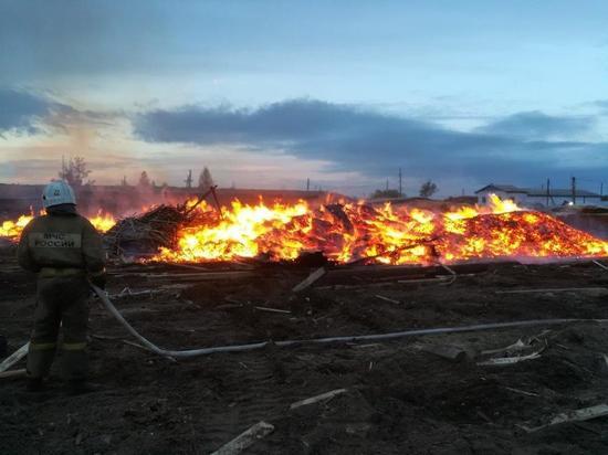 Готовый пиломатериал сгорел в Тайшете