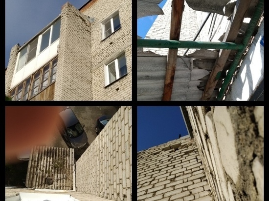 Жительницу Ленинска-Кузнецкого обеспокоила разрушающаяся стена дома