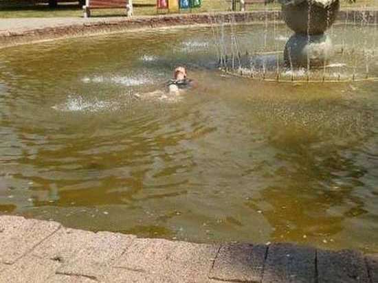 В фонтане в Новомосковске купаются дети и алкоголики
