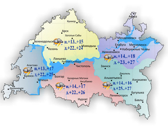 В Татарстане на выходные ожидаются дожди