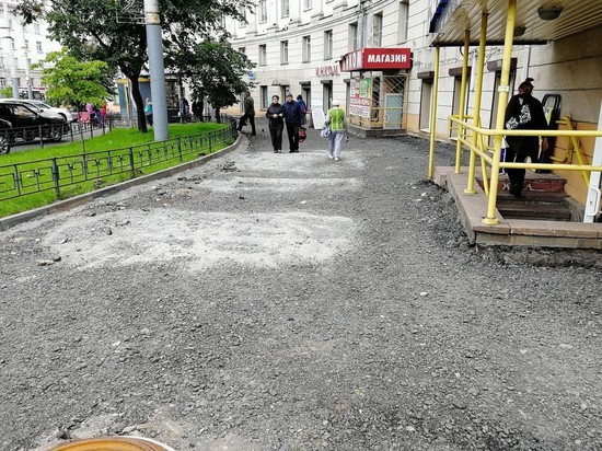Факт: центр Петрозаводска временно остался без асфальта на тротуарах