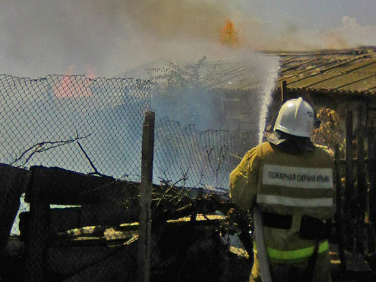 В Раздольненском районе Крыма пожарные два часа боролись с огнем