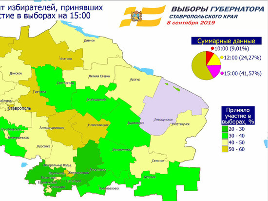На Ставрополье явка избирателей выросла вдвое - до 41,5%