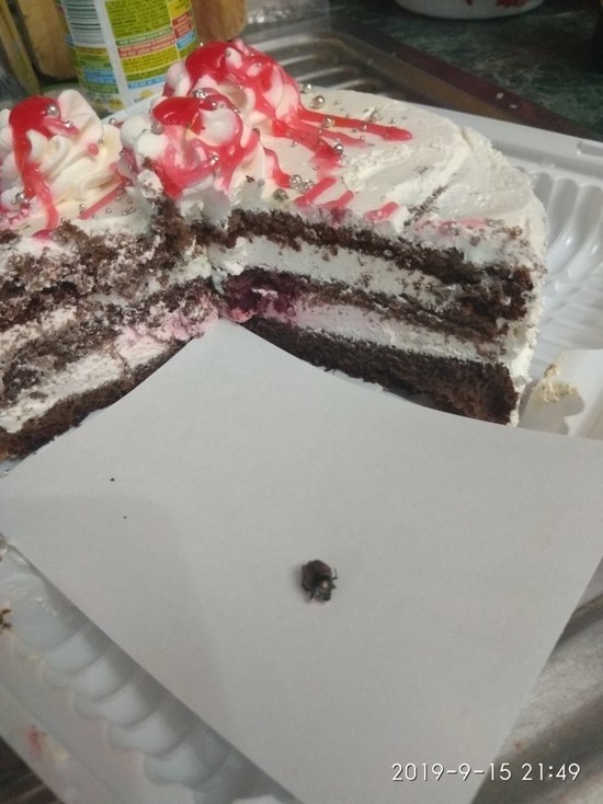 Торт с жуком продали покупателям «Кристалла» в Салехарде