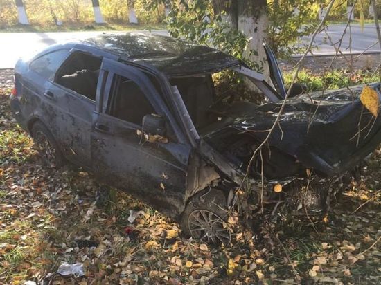 Пассажиры и водитель автомобиля в Киселёвске пострадали после столкновения с деревом