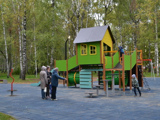 Детская площадка в парке Пушкина открылась после благоустройства