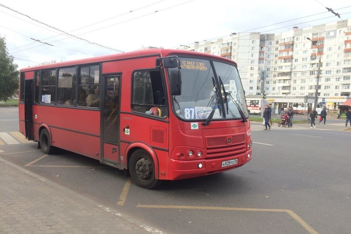 87 маршрутка в Ярославле - маршрут на карте c остановками.