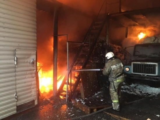 Ни пуха, ни пера: в Новосибирске сгорел склад с пухом