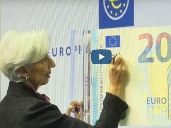 В 2020 году в Европе вводится в оборот новая 20-евровая купюра