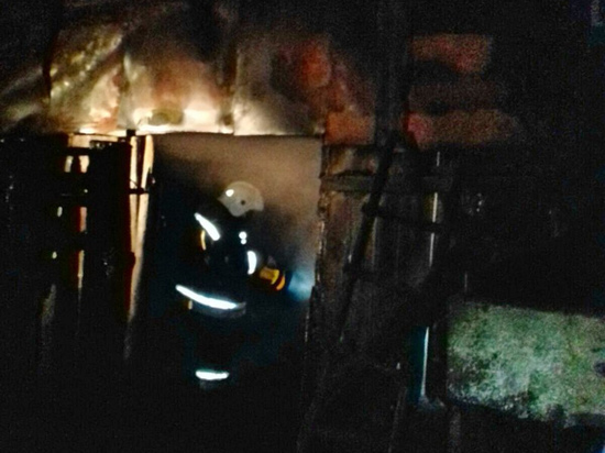 В Руднянском районе горел сарай и чуть не сгорел жилой дом