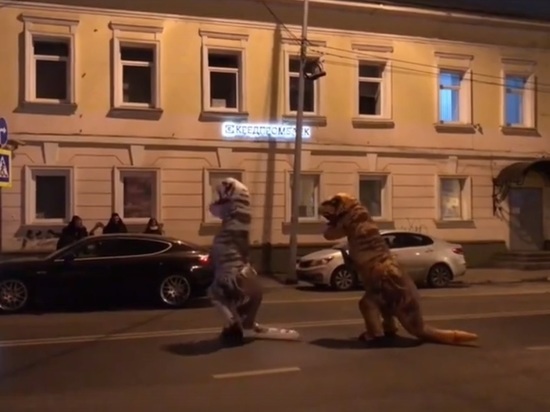 В центре Ярославля веселые динозаврики устроили тверк