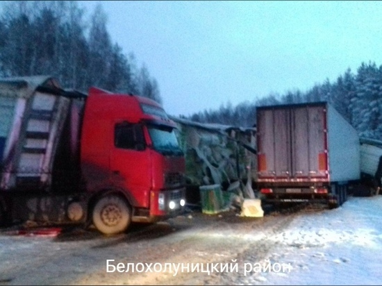В Кировской области на трассе пострадал водитель КамАЗа