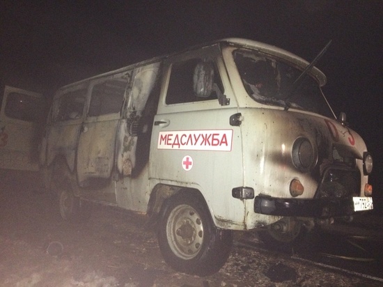 Машина скорой сгорела в Сухиничском районе