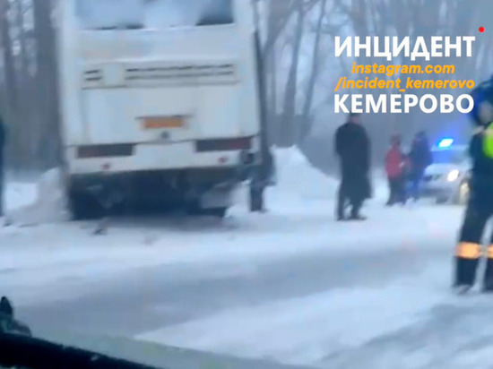 Автобус на кузбасской трассе вылетел с дороги в кювет