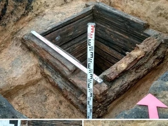 Год постройки найденного в Пскове средневекового колодца выяснят