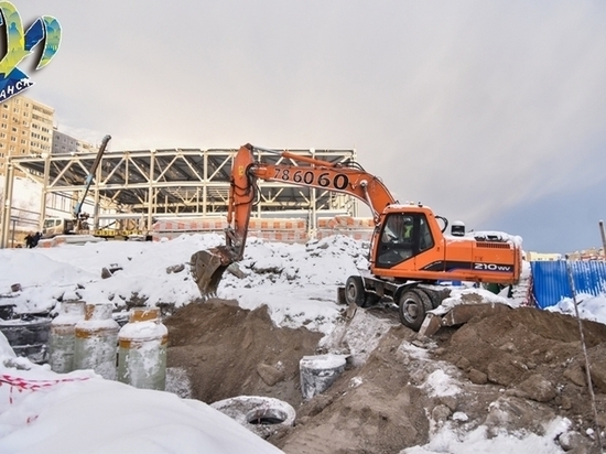 Строительство новой ледовой арены ведётся на улице Капитана Орликовой