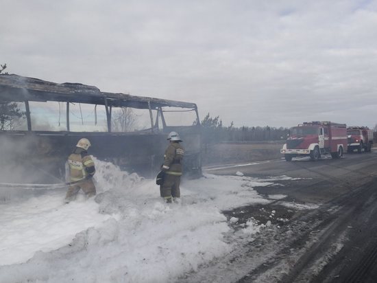 Озвучены подробности пожара автобуса с туристами под Калугой