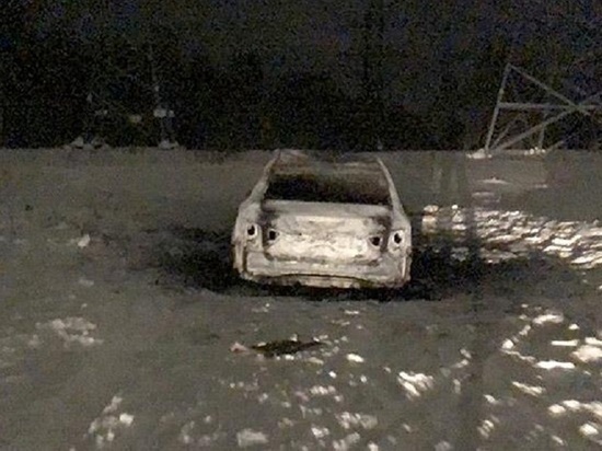 В Ноябрьске у озера подожгли автомобиль