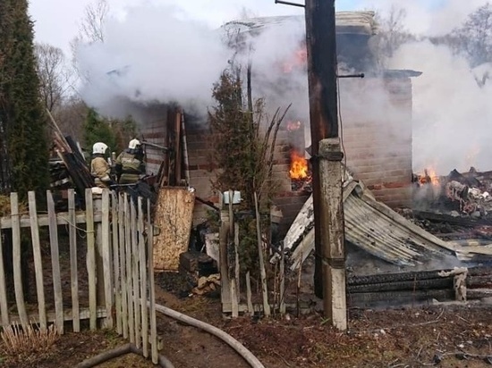Пожар уничтожил три дачных дома в Калуге