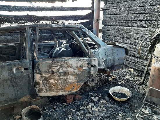 В Марий Эл на пожаре сгорела баня и автомобиль