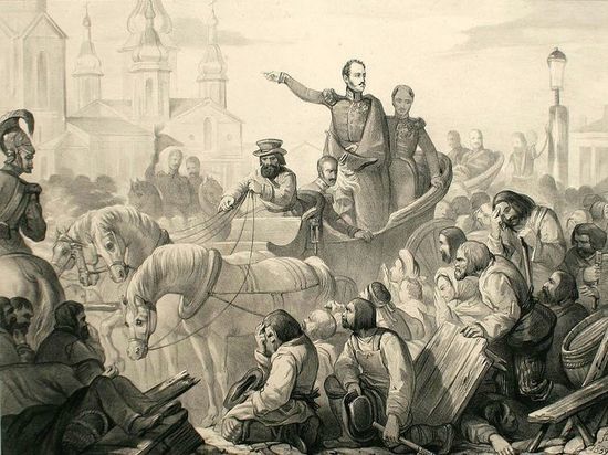 Николай Первый специально приехал в Москву, чтобы руководить борьбой с разгулом холеры