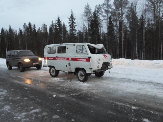 В Карелии машина скорой помощи попала в жесткое ДТП