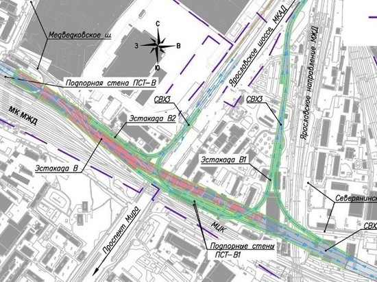 Планируется построить съезды с проспекта Мира и Северо-Восточной хорды