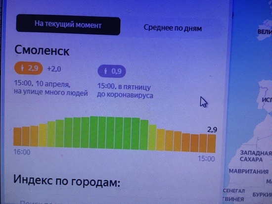 В пятницу по уровню самоизоляции Смоленск стал «троечником»