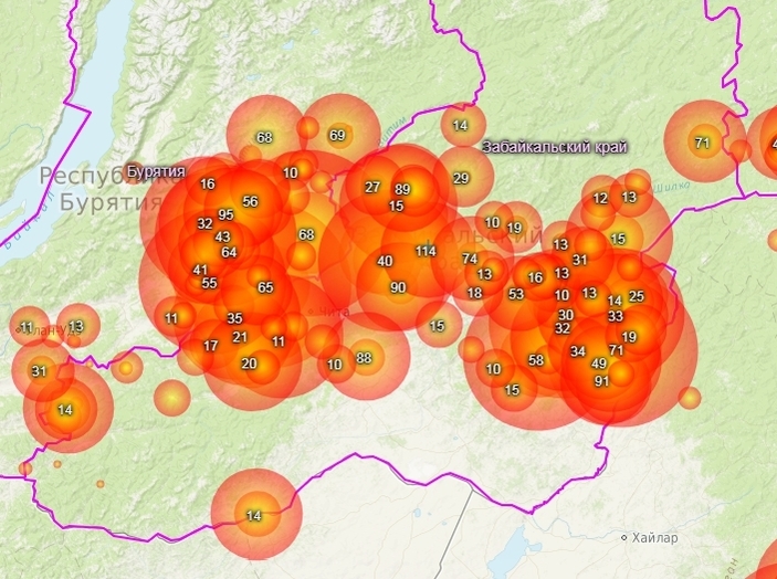 Карта пожаров бурятии
