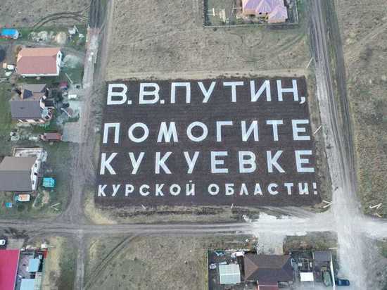 Жители Кукуевки под Курском написали президенту картошкой на поле