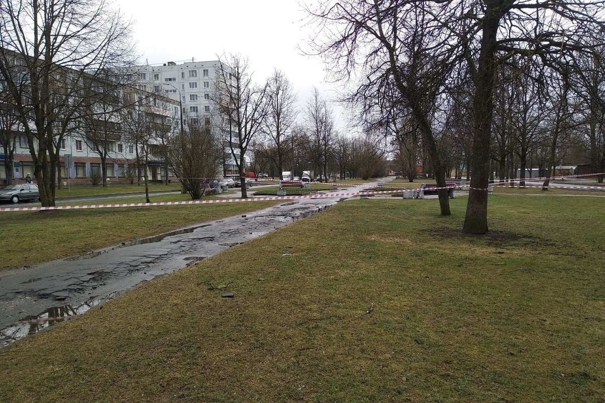 Сиреневый бульвар перегородили, чтобы не привлекать гуляющих - МК Псков