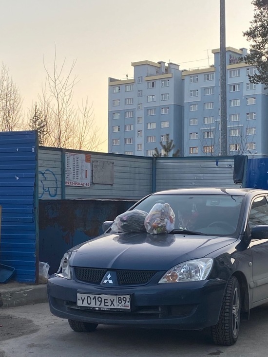 В Ноябрьске незадачливого парковщика «наказали» мусором на капоте