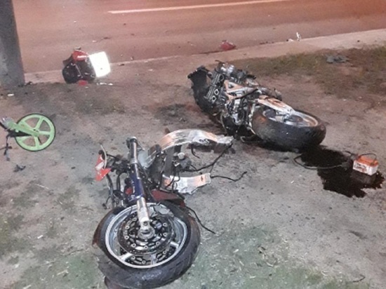 В Тамбове, попавший в ДТП мотоцикл разорвала пополам