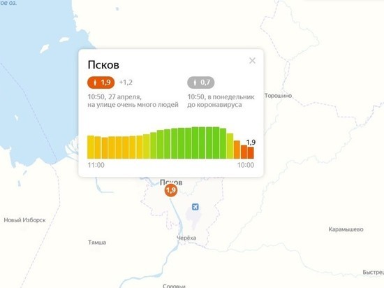 В Пскове снова очень низкий индекс самоизоляции