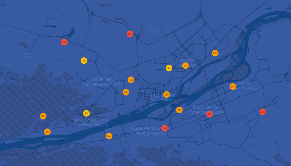 Карта загрязнения воздуха красноярск