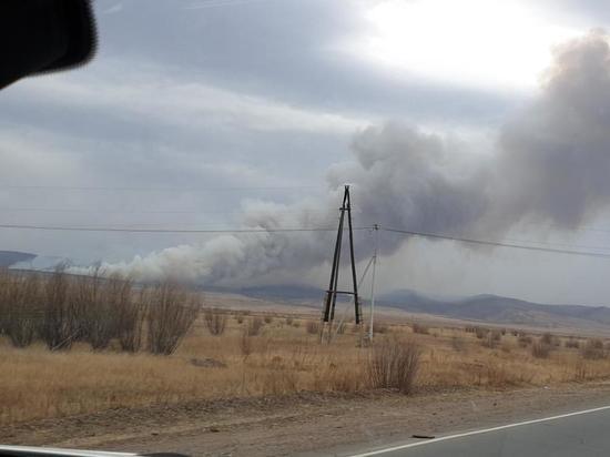 Лесной пожар в районе Ивановки под Читой тушат 12 человек