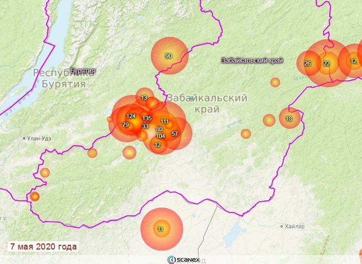 Карта пожаров в бурятии